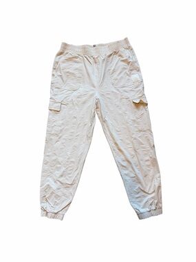 Tommy Hilfiger Pants Cream Elastic Waist Cargo Jogger Track Light Khaki
